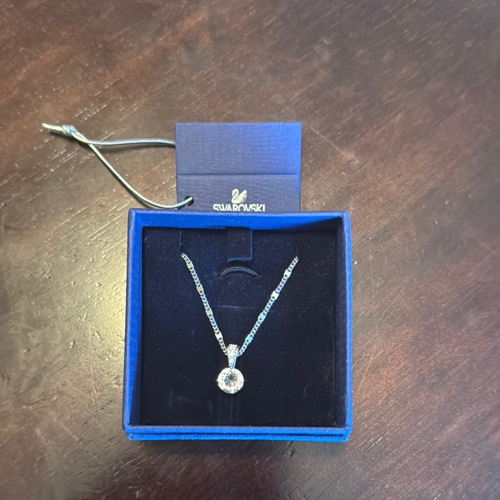 Swarovski Silver Crystal Pendant Necklace